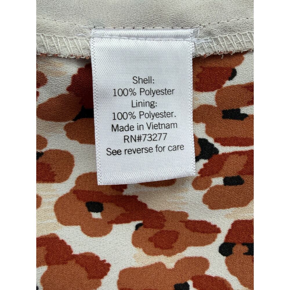 NINE WEST Brown Abstract Animal Print V-Neck Tank Top M Lined Shell 204849 EUC - Picture 7 of 8